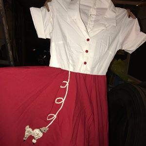 Red 50’s vintage poodle dress